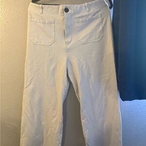 White Straight-Leg Pants